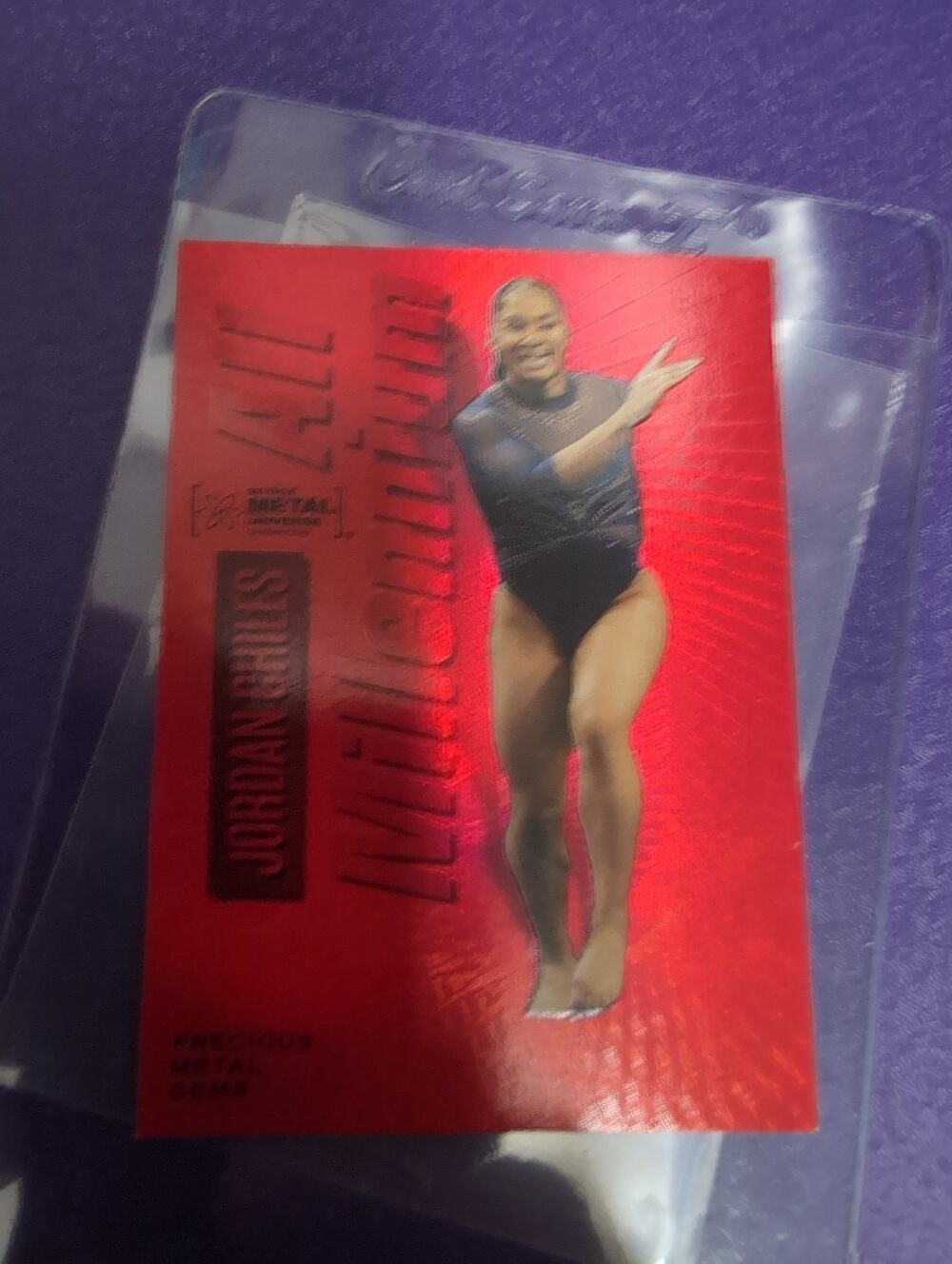 2023 Skybox Metal Universe Champs Jordan Chiles Precious Metal Gems Red # /100